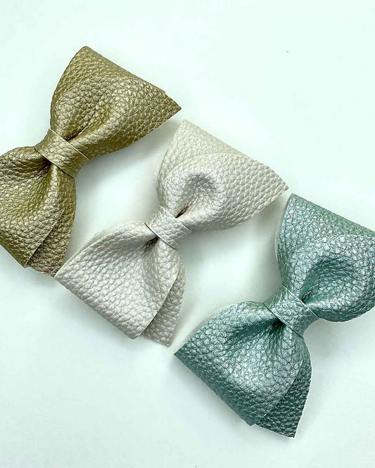Leather Bows Pastel